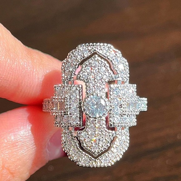 Geometric Sterling Silver Ring - Picture 5 of 5